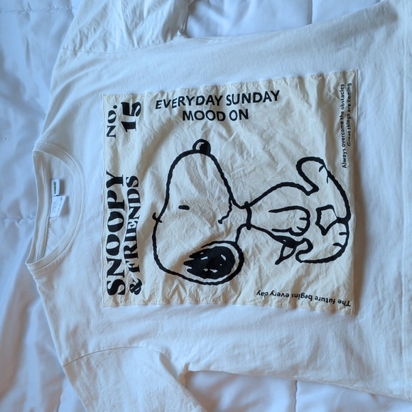 Zara Snoopy & Friends White T-Shirt - Picture 7 of 7
